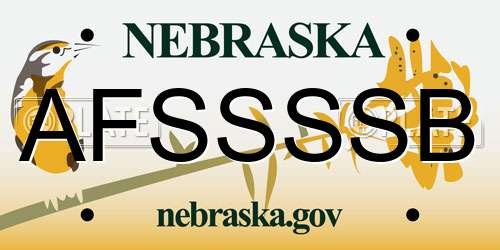AFSSSSB Nebraska License Plate
