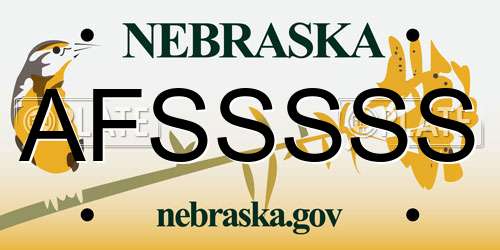 AFSSSSS Nebraska License Plate
