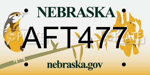 AFT477 Nebraska License Plate