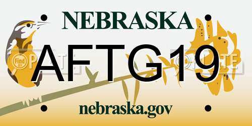 AFTG19 Nebraska License Plate