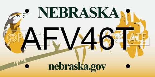 AFV46T Nebraska License Plate