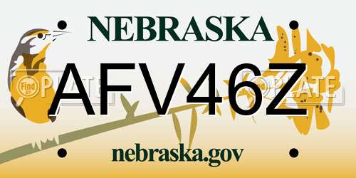 AFV46Z Nebraska License Plate