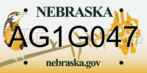 AG1G047 Nebraska License Plate