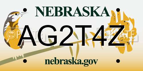 AG2T4Z Nebraska License Plate