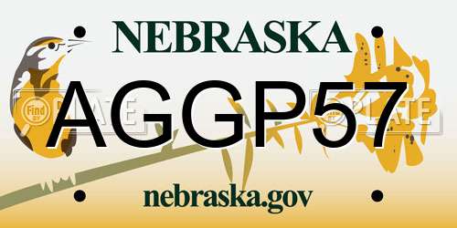 AGGP57 Nebraska License Plate