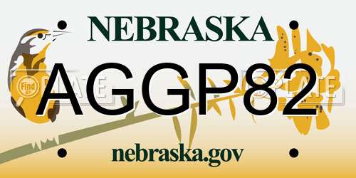 AGGP82 Nebraska License Plate