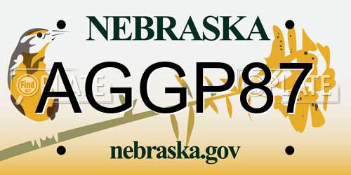 AGGP87 Nebraska License Plate