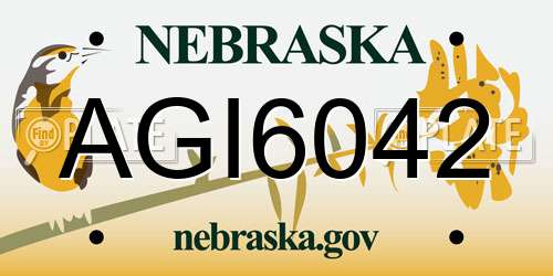 AGI6042 Nebraska License Plate