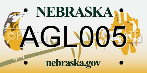 AGL005 Nebraska License Plate