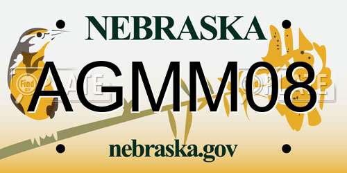 AGMM08 Nebraska License Plate
