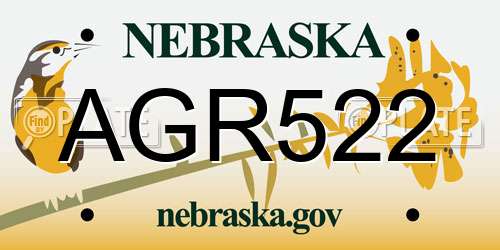 AGR522 Nebraska License Plate