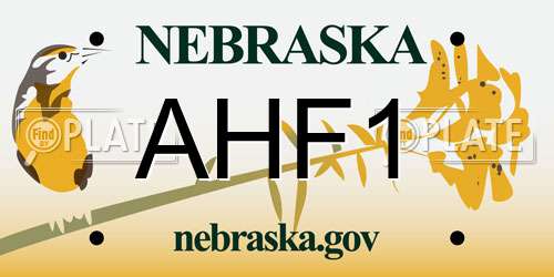 AHF1 Nebraska License Plate