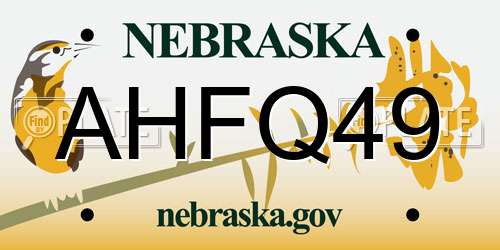 AHFQ49 Nebraska License Plate