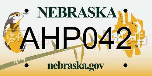 AHP042 Nebraska License Plate