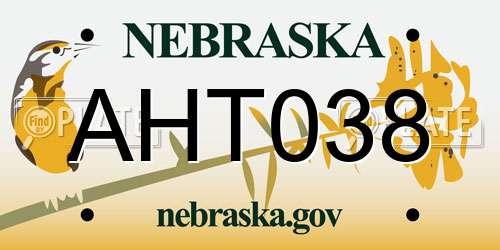 AHT038 Nebraska License Plate