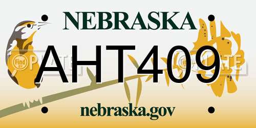 AHT409 Nebraska License Plate