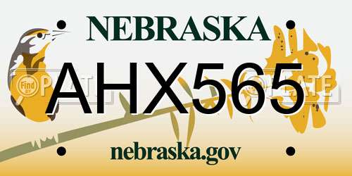 AHX565 Nebraska License Plate