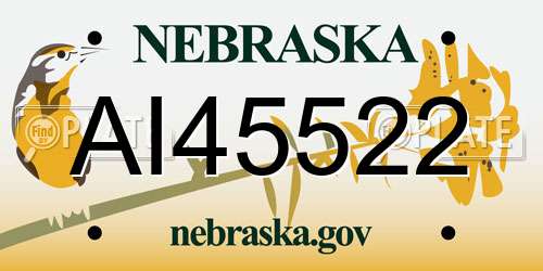 AI45522 Nebraska License Plate
