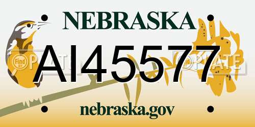 AI45577 Nebraska License Plate