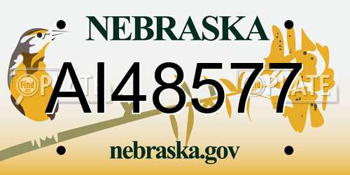 AI48577 Nebraska License Plate