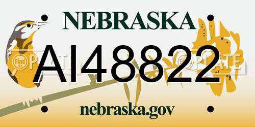 AI48822 Nebraska License Plate
