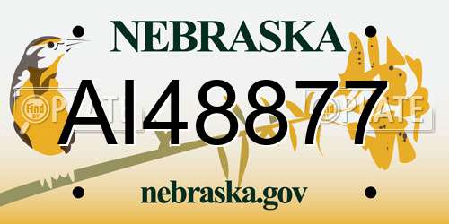 AI48877 Nebraska License Plate