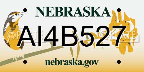 AI4B527 Nebraska License Plate