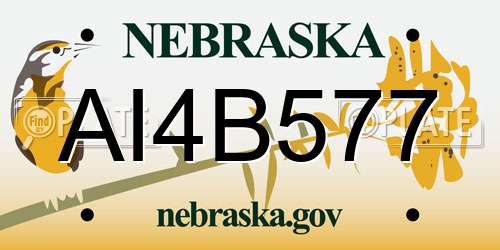AI4B577 Nebraska License Plate