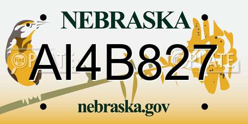 AI4B827 Nebraska License Plate