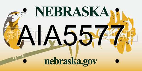 AIA5577 Nebraska License Plate