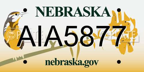 AIA5877 Nebraska License Plate