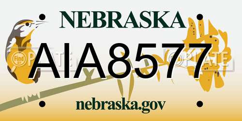 AIA8577 Nebraska License Plate