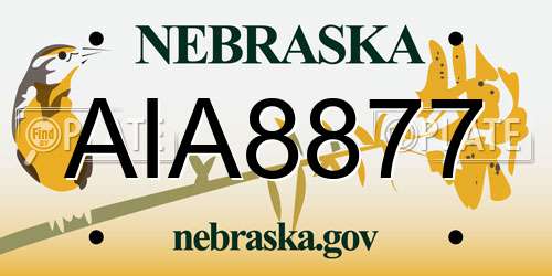 AIA8877 Nebraska License Plate