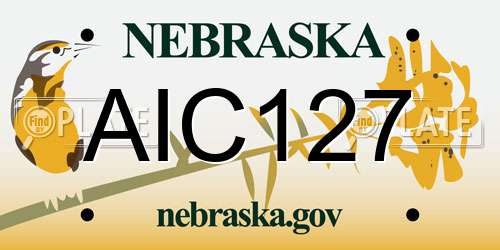 AIC127 Nebraska License Plate