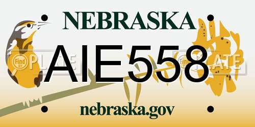AIE558 Nebraska License Plate