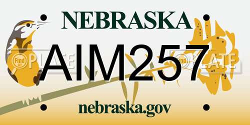 AIM257 Nebraska License Plate