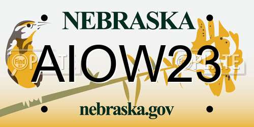 AIOW23 Nebraska License Plate