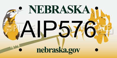 AIP576 Nebraska License Plate