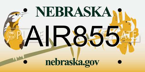AIR855 Nebraska License Plate