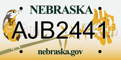 AJB2441 Nebraska License Plate