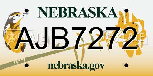 AJB7272 Nebraska License Plate