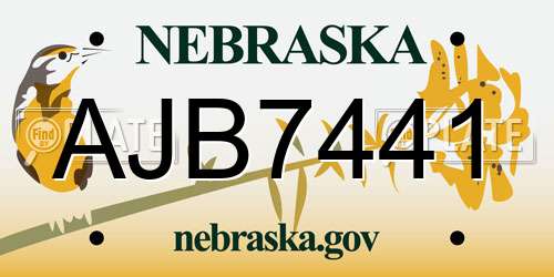AJB7441 Nebraska License Plate