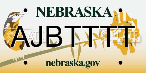AJBTTTT Nebraska License Plate