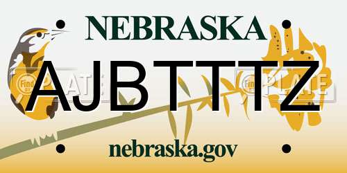 AJBTTTZ Nebraska License Plate