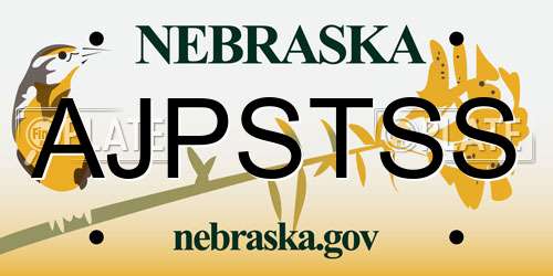 AJPSTSS Nebraska License Plate