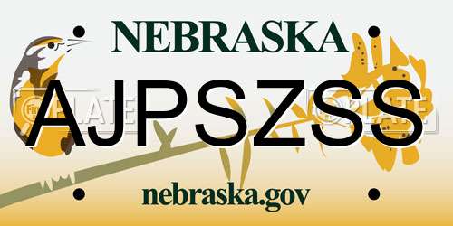 AJPSZSS Nebraska License Plate