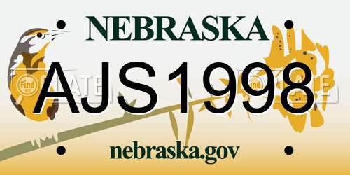 AJS1998 Nebraska License Plate