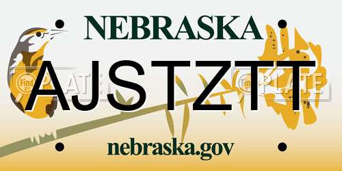 AJSTZTT Nebraska License Plate