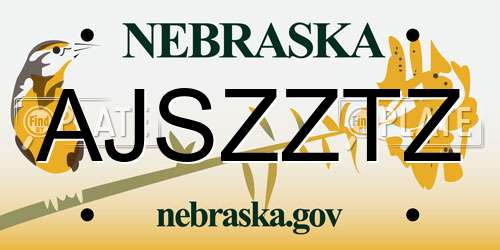 AJSZZTZ Nebraska License Plate