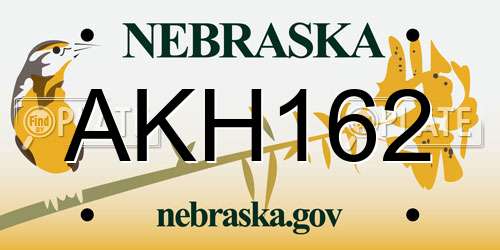AKH162 Nebraska License Plate